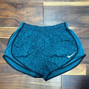 Nike Teal Leopard-Print Women's Athletic Shorts